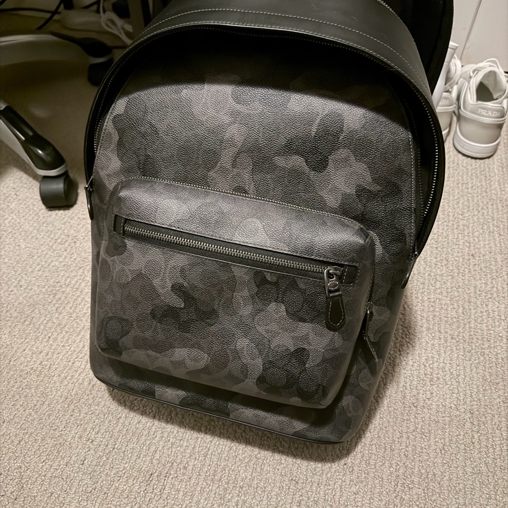 Coach Black and Gray Camouflage Men's Backpack